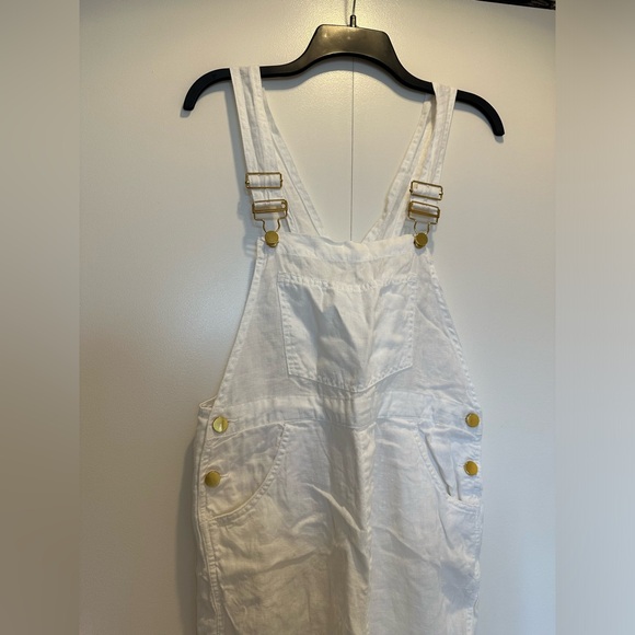White Linen Overalls - Picture 3 of 6